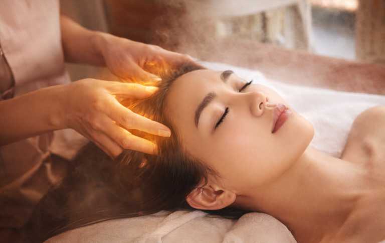 中式头疗养生示意图｜Traditional Chinese head wellness therapy